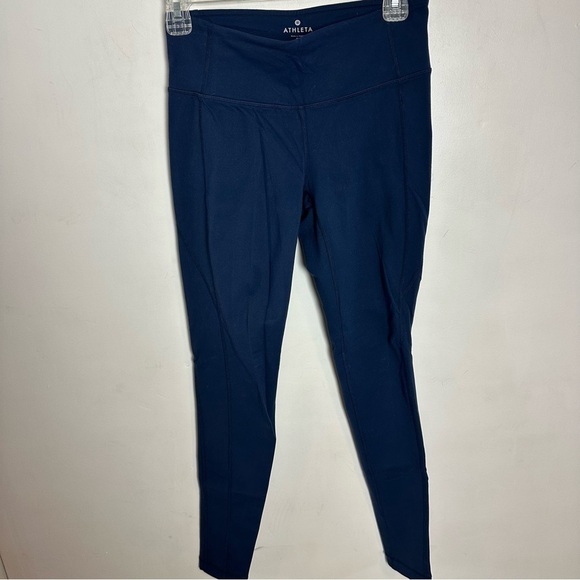 Athleta Navy Revelation Tights Women's size Small Tall Navy Blue Workout Yoga - Picture 2 of 8